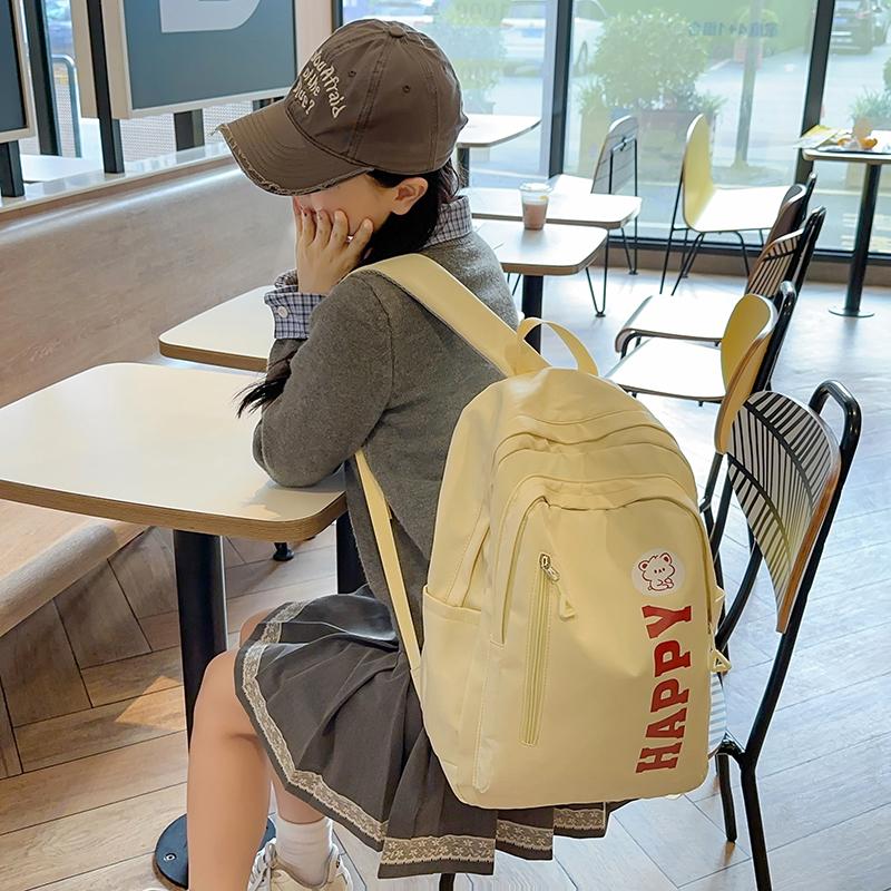 College Style Backpack Large Capacity Letter Printed Backpack Campus Student School Bag