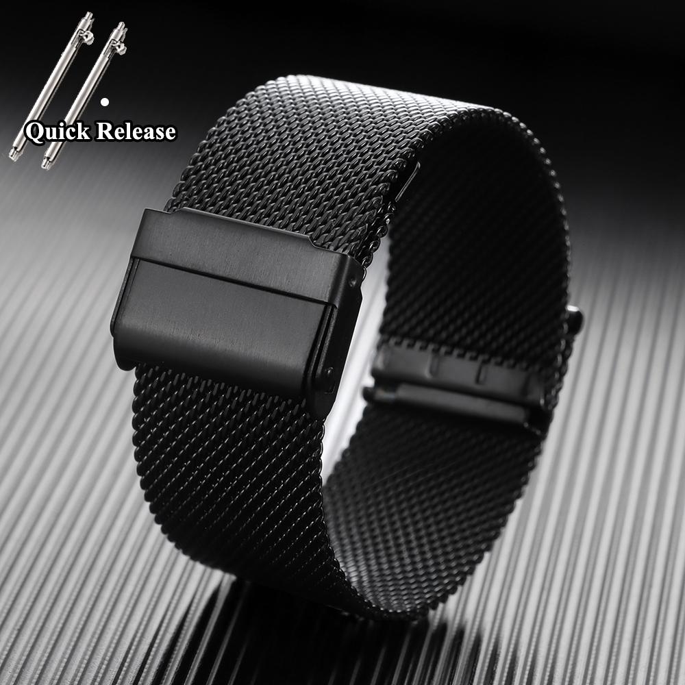 Quick Release Milanese Strap 10mm 12mm 14mm 16mm 17mm 18mm 19mm 20mm 21mm 22mm 24mm Universal 0.6 Mesh Stainless Steel Bracelet