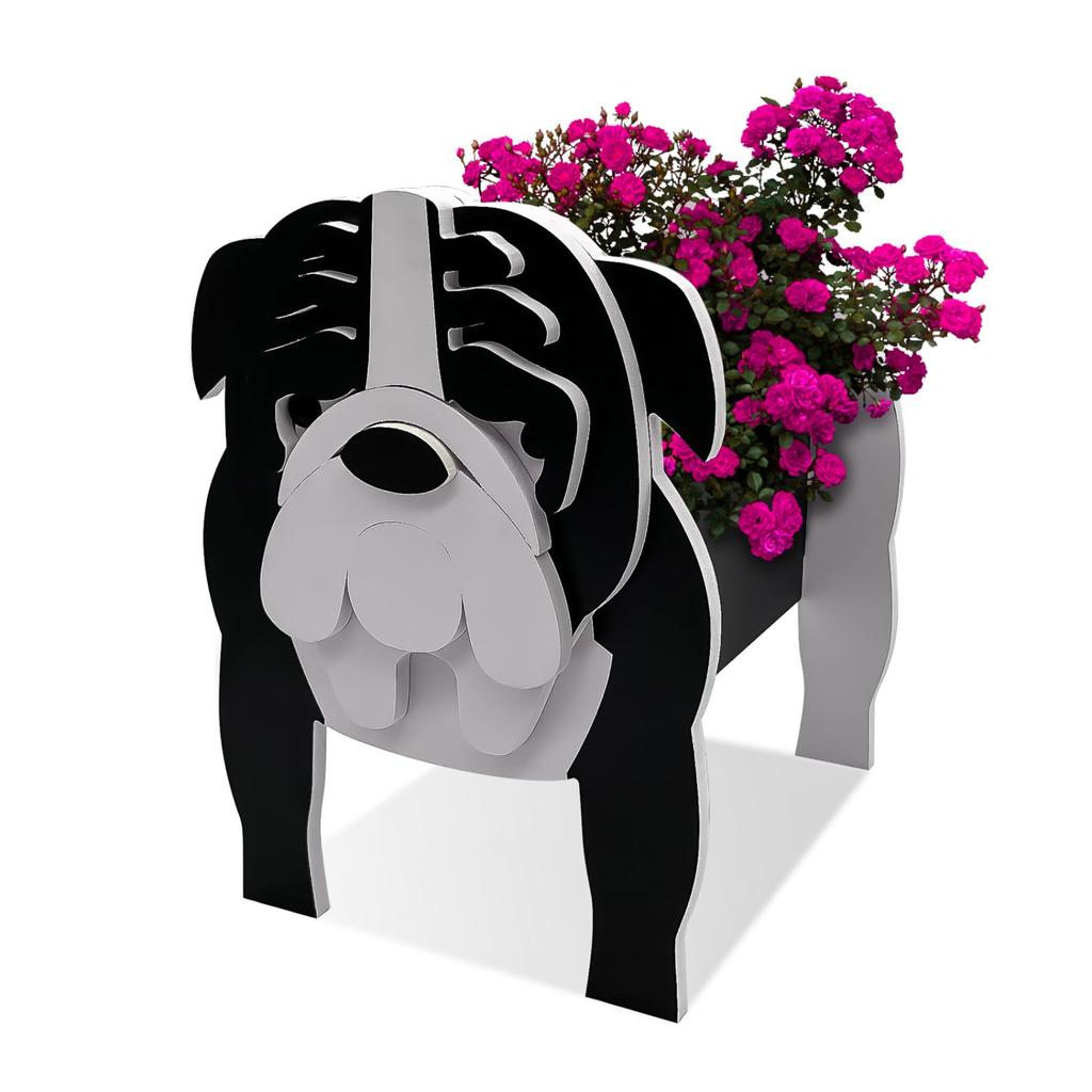 Garden Flower Pot Dog Planter Schnauzer Bulldog Poodle Corgi Yorkshire Garden Pots DIY PVC Flower Planter Garden Home Decor