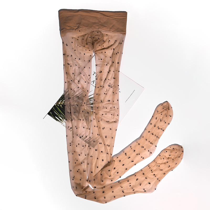 Men's Silky Shiny Ultra-Thin Pantyhose - Seamless Pearlescent Polka Dot Stockings with 360° Glitter