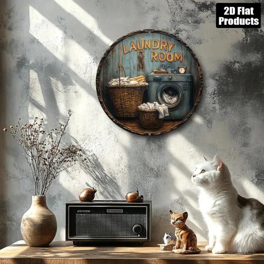 Vintage Laundry Room Metal Tin Sign Wall Decor Art Rustic Home