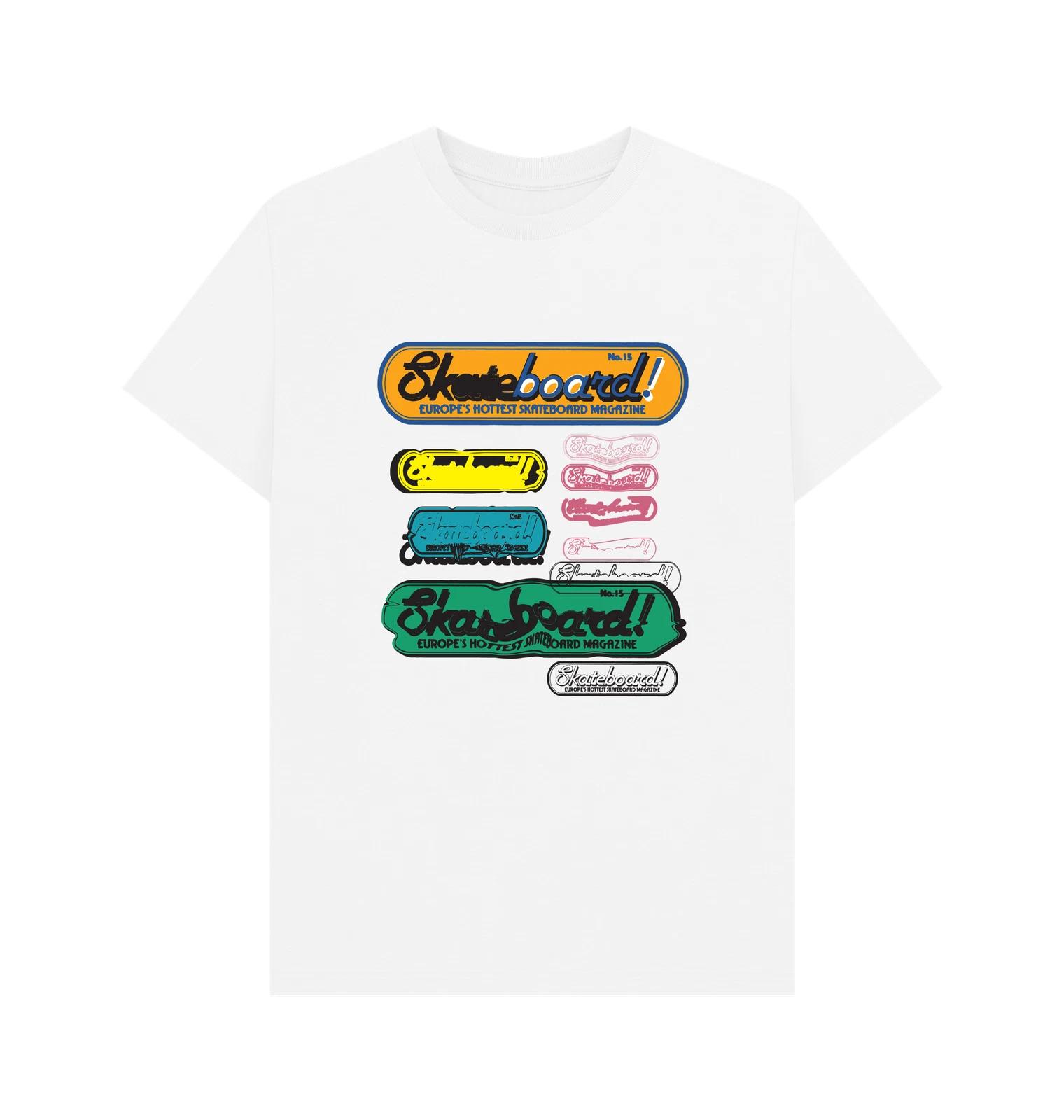 

PREMIUM OFFICIAL Skateboard! Magazine Skateboard Magazine Logo White T-Shirt 4XL