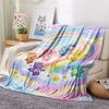 1PC Care Bears Print Flannel Blanket, High quality Comfortable for All Seasons, Home Decor, Warmth and Comfort, Perfect for Christmas Gifts