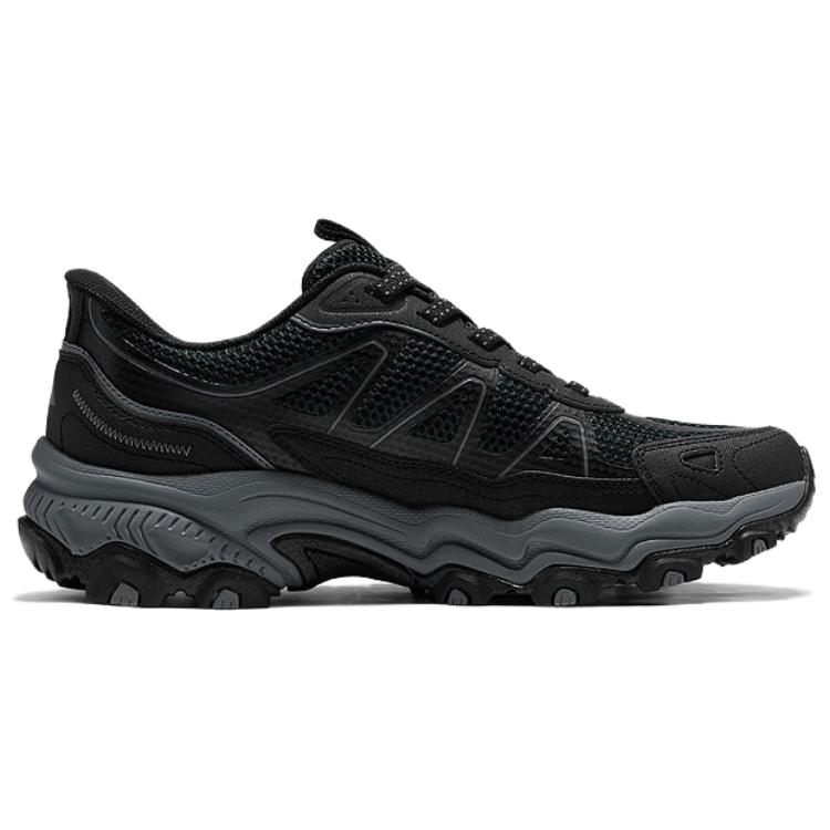 Skechers Outdoor Mens Mesh Comfortable Soft Slip-Resistant Durable Low-Top Hiking Shoes Men Hiking Shoes Black 237867-BKCC