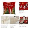 1/4Pcs Red Christmas Pillowcase, Snowflake Christmas Ball Christmas Tree Cushion Cover, Santa Claus Snowman Pattern Pillow Cover