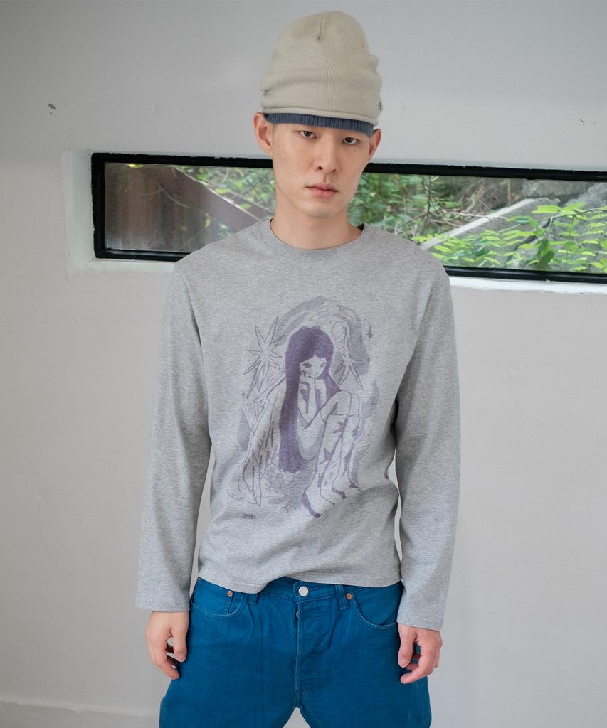 NICEGHOSTCLUB Starry Angel Ls Tee_Grey(Ng2Gfut552A)