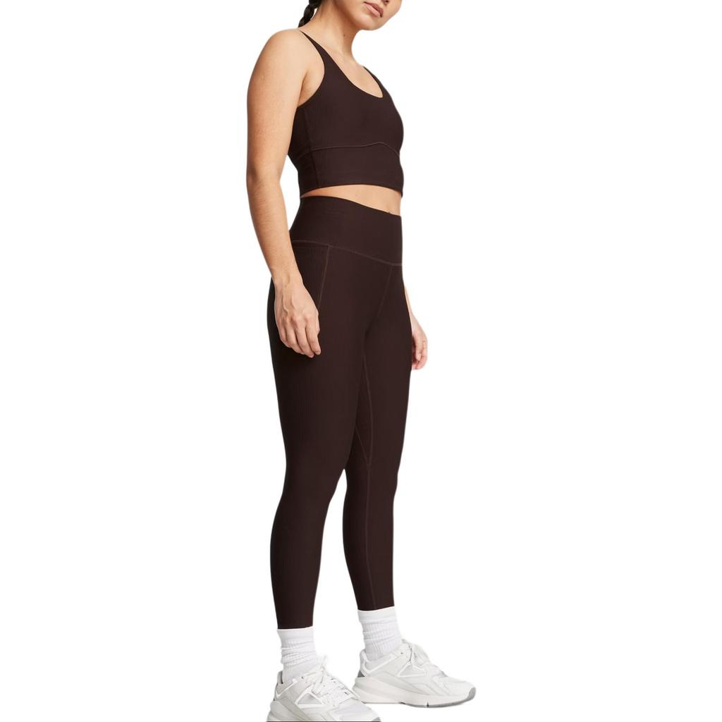 Under Armour Meridian Solid Color Fashion Comfortable Tight Nine-Point Sports Pants Women pants Obsidian-Brown 1386467-227