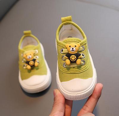 2024 Spring Autumn Baby Boy Girl Shoes Cartoon Little Bear Soft Sole Toddler Shoes Children Shoes Infant Canvas Shoes