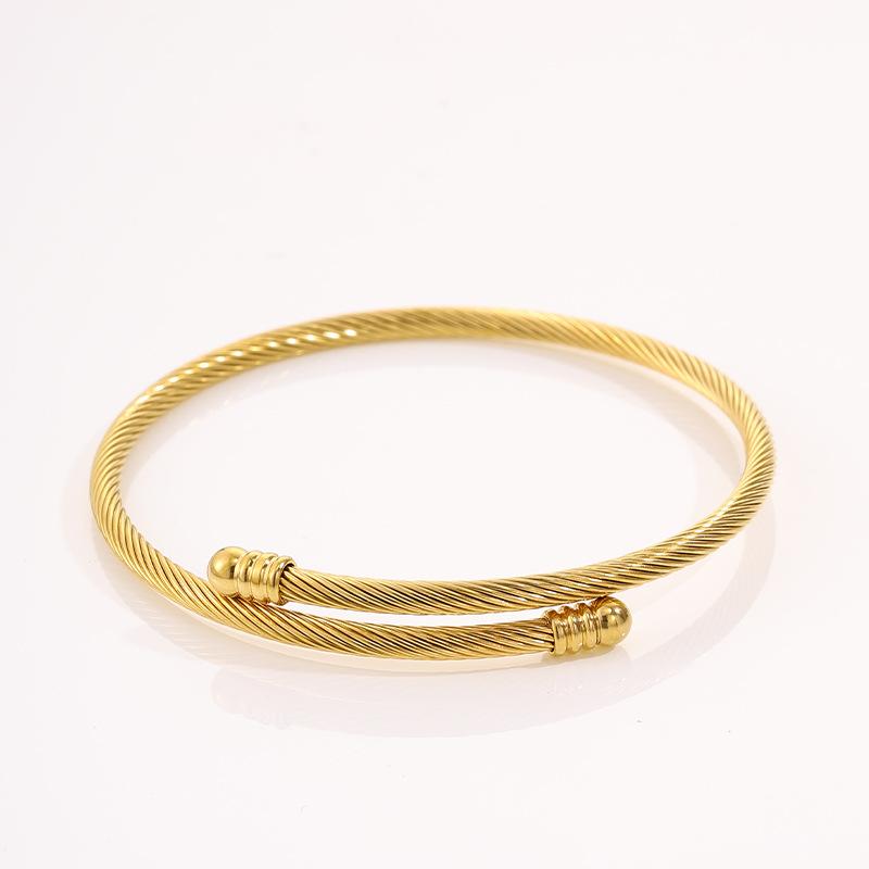 European and American Fashion Popular Open , Gold Titanium Steel Light Luxury High-end Sense, Niche Jewelry