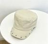 Casquette plate rétro américaine à rivets pour femmes, nouvelle collection printemps-automne, béret noir polyvalent affinant le visage, petit chapeau