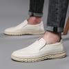 2025 popular men's business leather shoes breathable single shoes trendy fashion versatile non-slip comfortable casual sports shoes