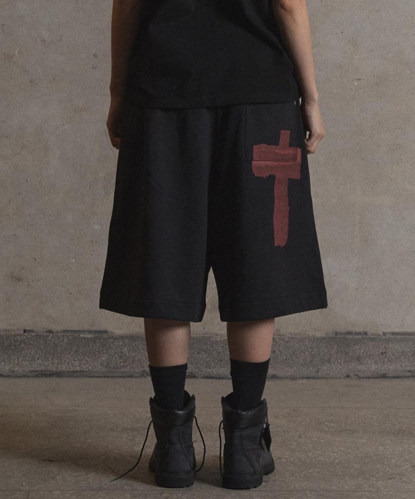 Garter Gallery Hidden Pocket Bermuda Sweat Shorts_Black