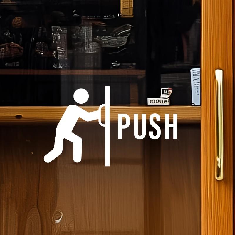 1pc sliding door signs - self-adhesive membrane, transparent glass door PVC restaurant office public space decoration