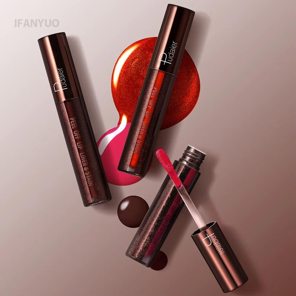 Waterproof Liquid Peel-off Lip Gloss Rose Red Brown Matte Lipstick Non-stick Cup Lasting Makeup Moisturizing Lip Tattoo Pigment