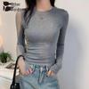 Women's Ribbed Slim Fit Long Sleeve Base Layer T-Shirt