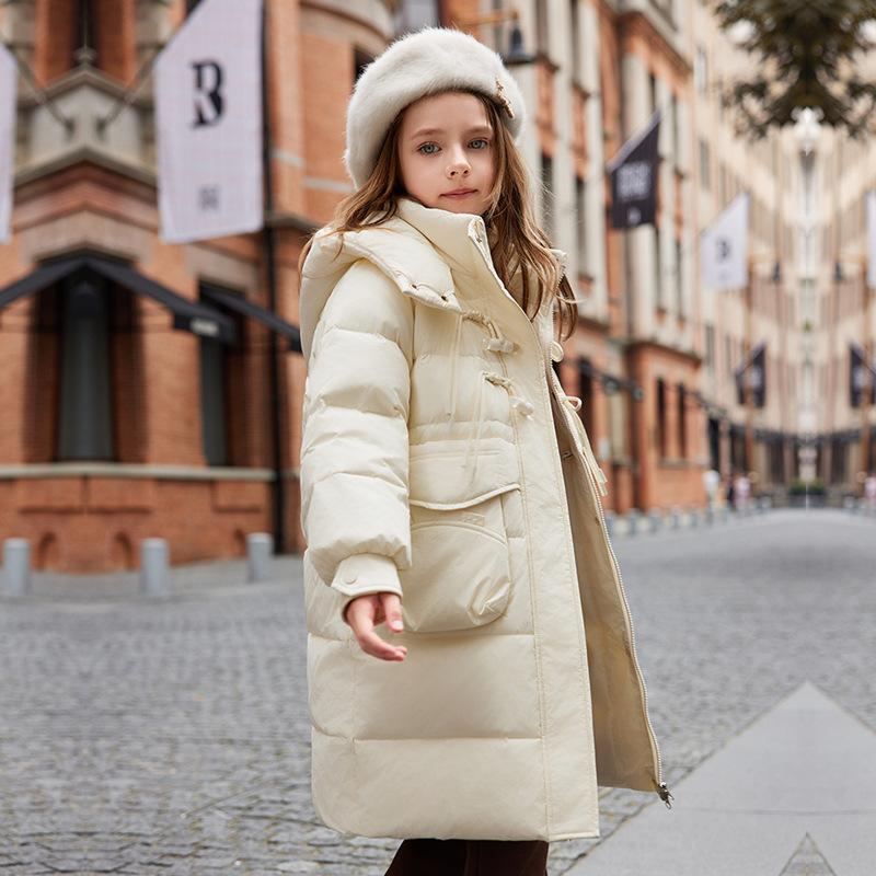 Piumino da Ragazza Lunghezza Media con Cappuccio Invernale Ispessito Caldo Cappotto per Ragazze