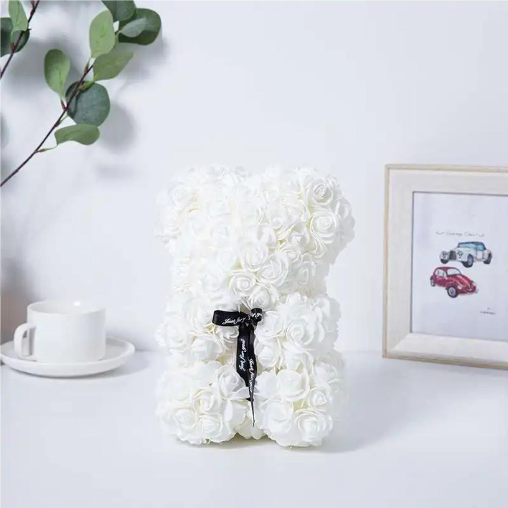 Romantic Valentine's Day Creative Eternal Flower Rose Bear Christmas Gift Rose Bear Hug Bear Wedding Flower Decoration Gift