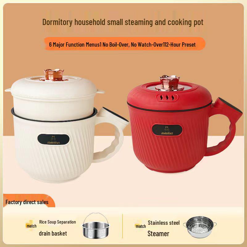 Smart Ceramic Rice Cooker: Multifunction Steaming, Cooking & Stir-Fry Pot with Removable, Washable Parts