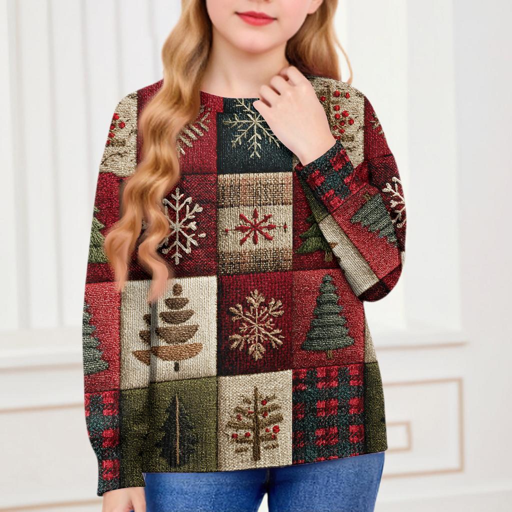 Christmas Day Sweatshirts For Children Boys And Girls Knit Sweater Cute Shirt Fall Crewneck Pullover Tops