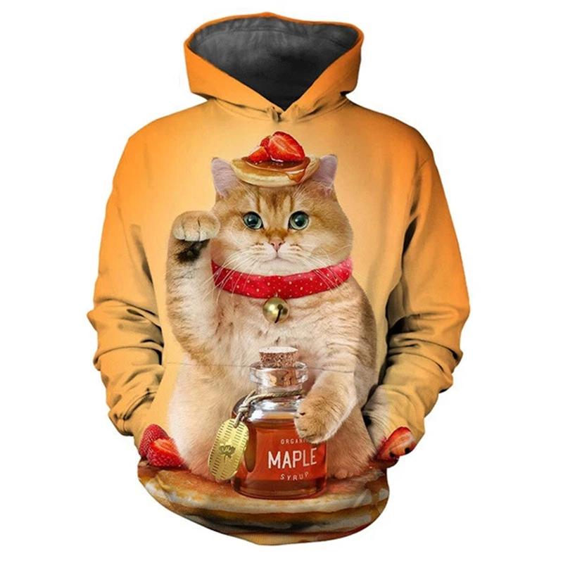 Sweat-shirt À Capuche Pour Hommes, Chat Mignon, Graphique Animal Imprimé En 3D, Hip Hop, Streetwear, Pulls Surdimensionnés, Hauts, Vêtements Masculins