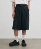Piali Diagonal Pocket Nylon Wrinkle Bermuda Shorts (Black)