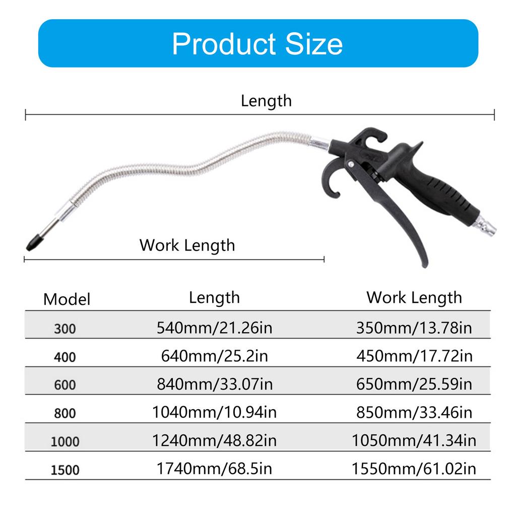 Adjustable Pneumatic Dust Blower Tool Featuring Bendable Hose And Durability Metal Construction For Industrial Applications