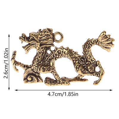 1buc alamă solidă dragon zodiacal statuie mică ornament de birou decor Feng Shui