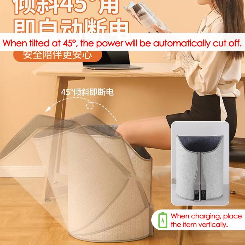 Under Desk Electric Foot Heater Foldable Leg Warmer with Thermostat & Auto Shut Off for Office Home Timer Temp Adjustable