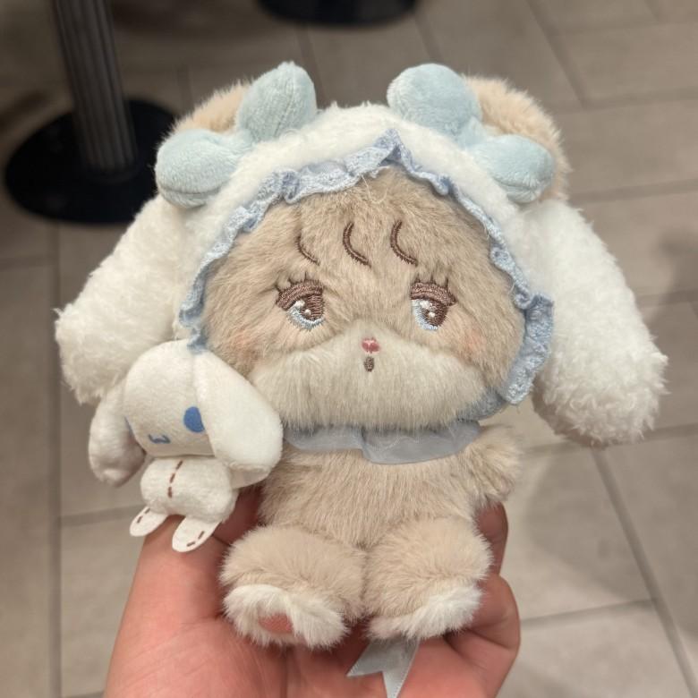 Hello Kitty Melody Cinnamoroll Kuromi Plush Keychain With Short Pile Fabric For Backpack Decoration