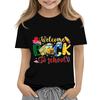 Children's Casual and Fashionable Round-Neck Printed Short-Sleeve Top for Back-to-School