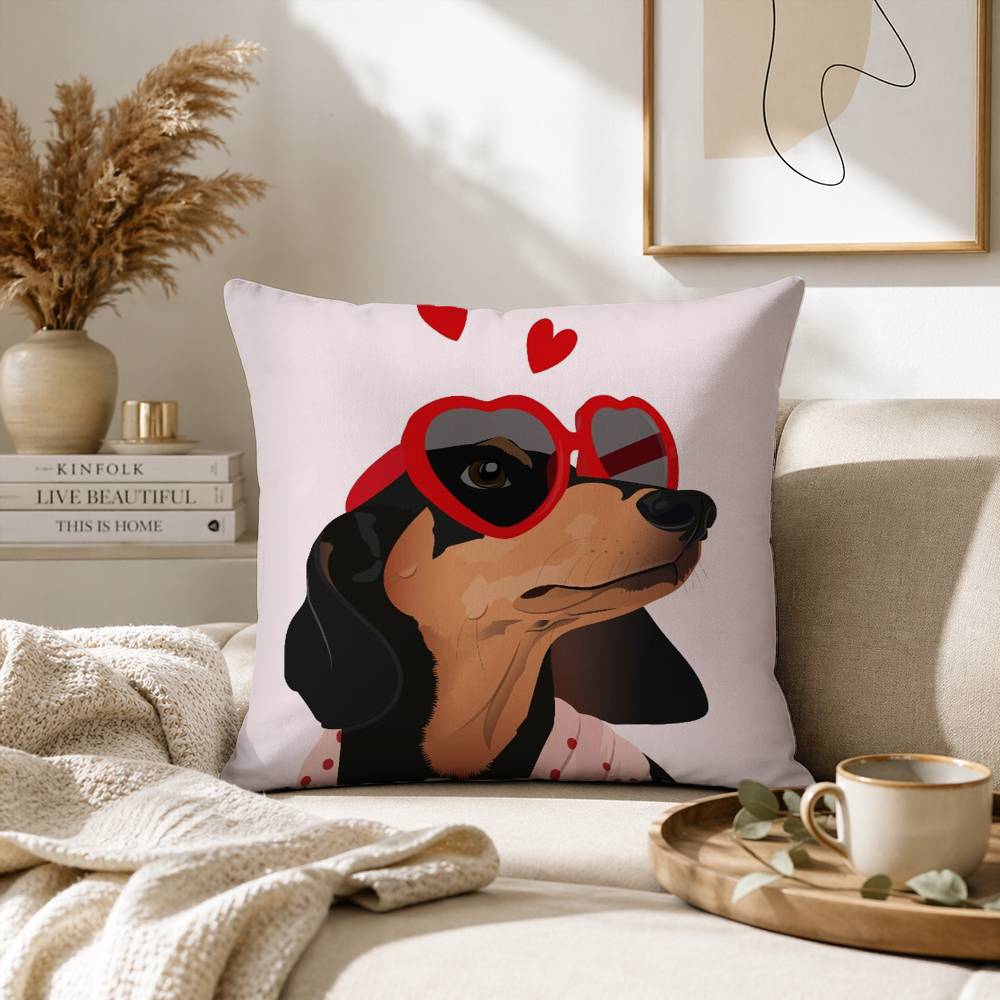 cartoon cute dachshund Pillow Case for Sofa Living Room Home office Decor Protective Cover