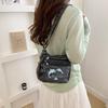Vintage Denimtasche Damen Mehrschichtig Kleine Tasche Bestickt Schulter Crossbody-Tasche
