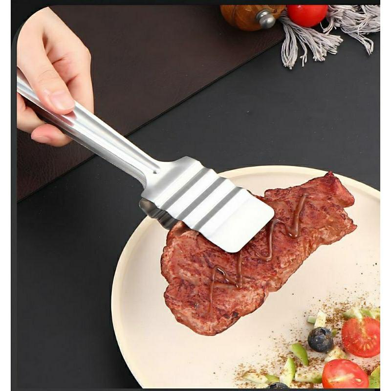 1pc  Stainless Steel Food Tongs Barbecue Non-Slip Non-Stick Steak Clamp Cooking Tool BBQ Food Tongs Kitchen Accessories