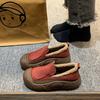 Fleece warm cotton shoes women's winter new thick-soled round head cold-resistant lazy casual shoes