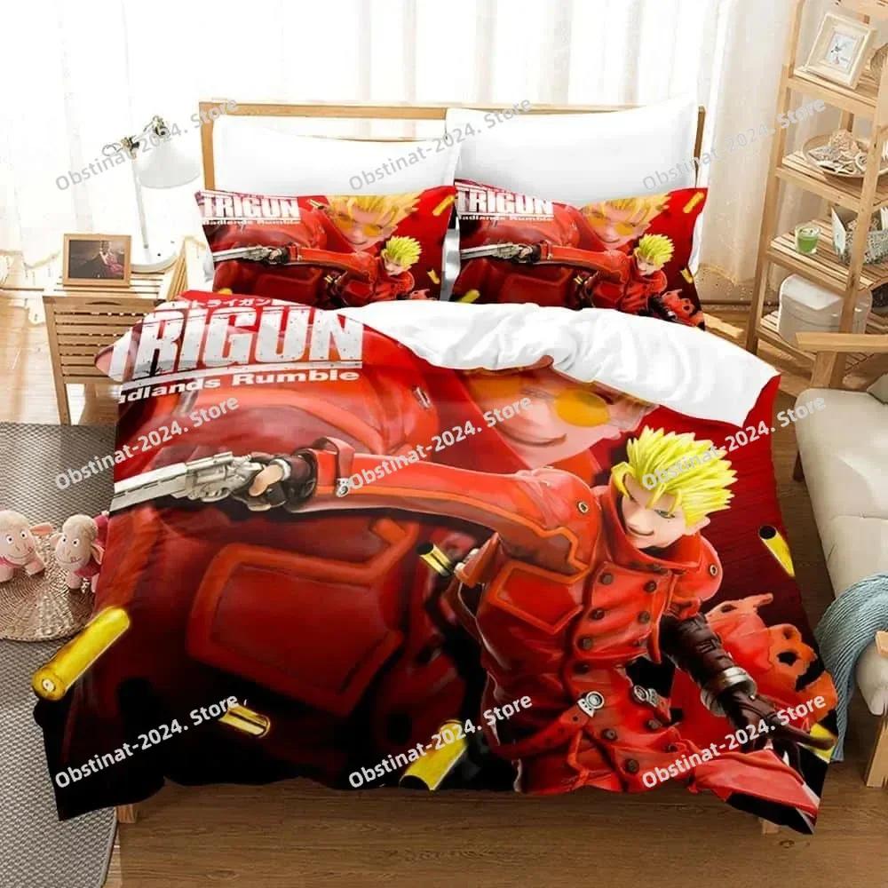 New Anime Game TRIGUN STAMPEDE Bedding Set Printed Bed Set With Pillowcase Duvet Cover Soft Single Double Queen Super King Size