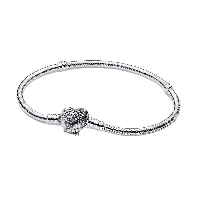 Pandora Snake Bone Heart Shaped Double Wing Design 925 Silver Bracelet Women bracelet 593680C01 Box,16
