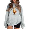 Damenmode Lässig Rundhals Langarm Top Bedruckter Pullover Sweatshirt