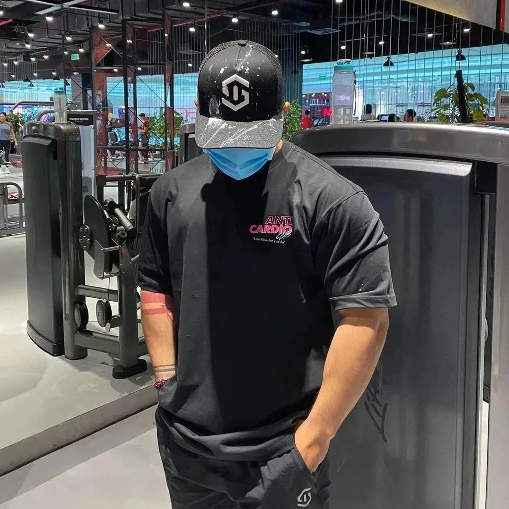 2025 Pure Cotton Men's Short Sleeved Large Casual Wear for Cold Prevention, Fitness Training, Jogging, New Fashion