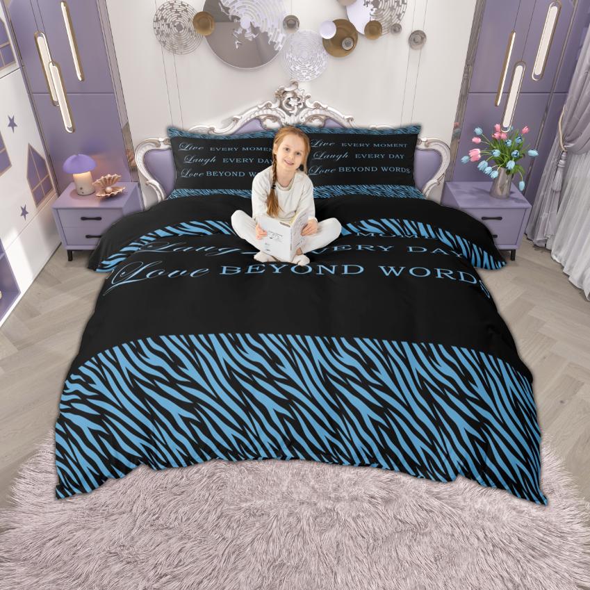 

Comforter Homewish Inspirational Thoughts Live Laugh Love Print Bedding Set Optimistic Words Set Comforter (quilt)-EU Single(135*200cm)3pcs