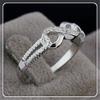 Elegant Silver Alloy Infinity Ring With Sparkling For Trendy Fashion Lovers
