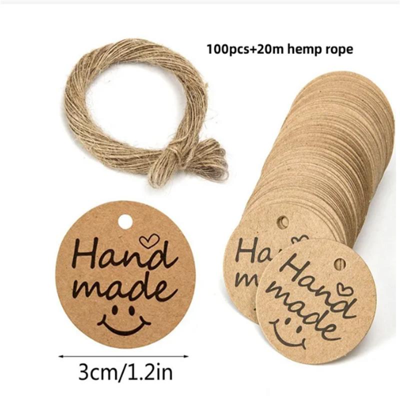 100pcs+20m hemp rope. Thank you for celebrating with us. Handmade tags, gift decorations, blank price tags