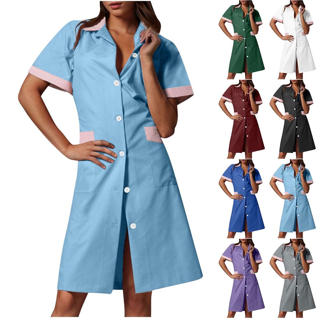 Women's Fashionable Pharmacr Uniform  Uniform Long And Short Sleeve Slim Fit Work Clothes