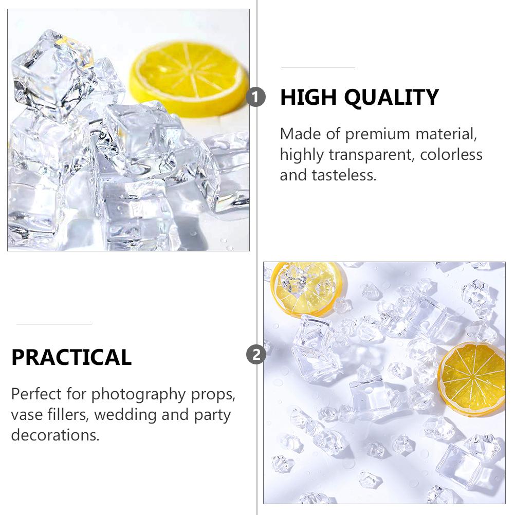 Buy 20pcs Fake Ice Cubes Reusable Artificial Clear ABS Cubes Whisky