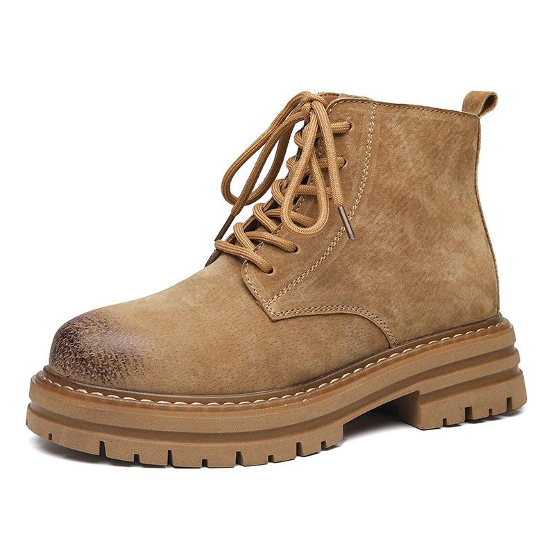 

Ботинки Мартин мужские 2025 новые полусапоги женские ботинки цвета ревеня британский стиль низкие короткие ботинки свиная кожа 5781-M 38 жёлтый