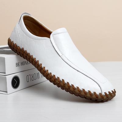 Weiße Übergröße 47 Slipper Hohe Qualität Herren Business Leder Herren Freizeitschuhe Luxusmarke Formelle Bequeme Mokassins Slipper