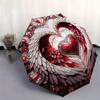 Stained Heart with Wings Wall Art DecorUmbrella, Portable 3-Fold Compact Umbrella for Men & Women Gift