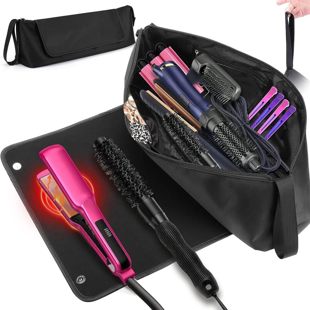 Hair Tools   Bag with Heat Resistant Mat