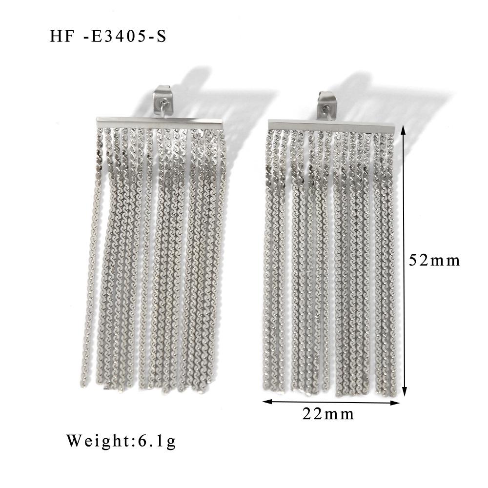 

Bohemian 18K Gold Plated Stainless Steel Tassel Dangle Earrings for Women