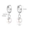Vintage Fashion Imitation Pearl Clip-On Earrings Niche Design Stainless Steel Women's Hoops Elegant High-End Party Jewelry