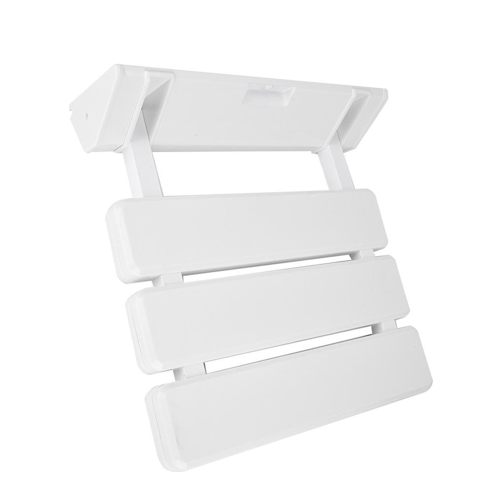 Wall Mounted Drop Leaf Shower Seat Foldable Bathroom Bench for Home Sauna Room Use White